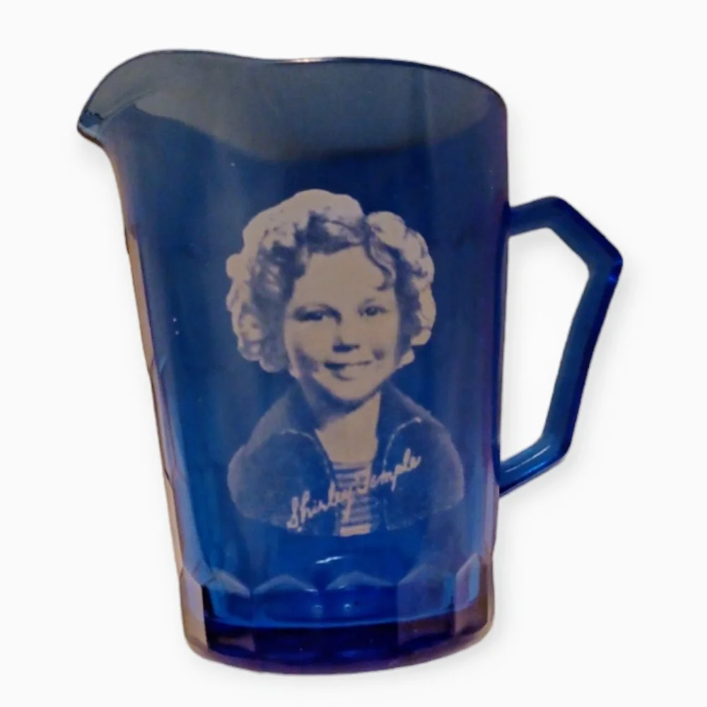 Vintage Shirley Temple Cobalt Blue mini pitcher - Picture 2 of 9